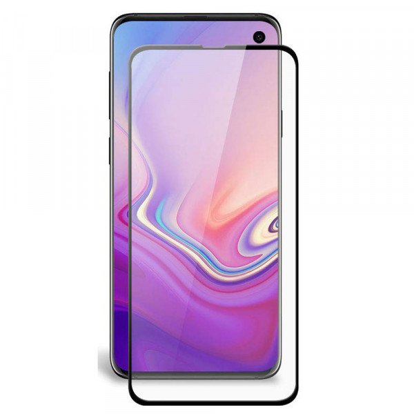 Wholesale 3D Tempered Glass Full Screen Protector with Working Adhesive In Screen Finger Scanner for Samsung Galaxy S10e (Black)